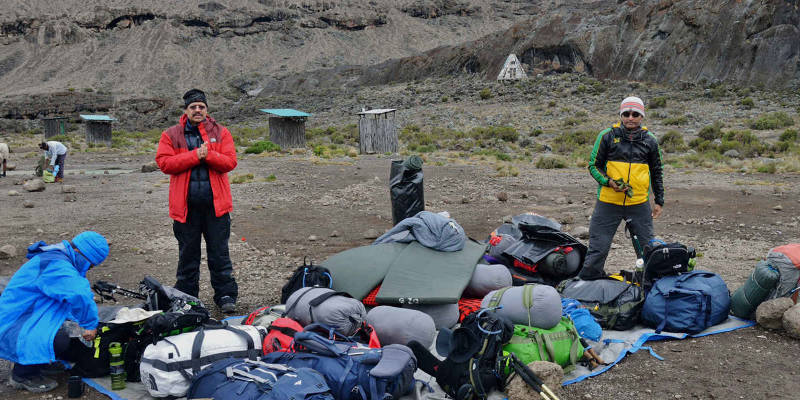 Hiking gear for a mountain trip