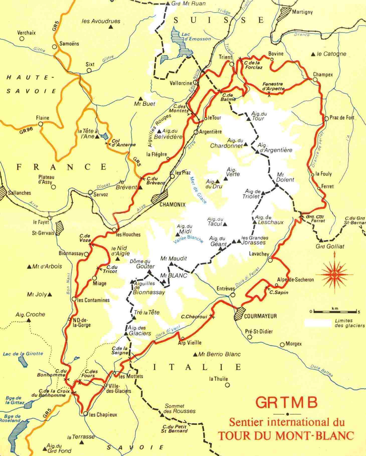 Tour Du Mont Blanc Route Map