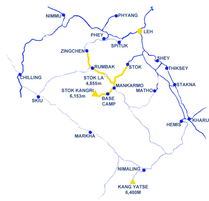 Stok Kangri Map Stok Kangri Map
